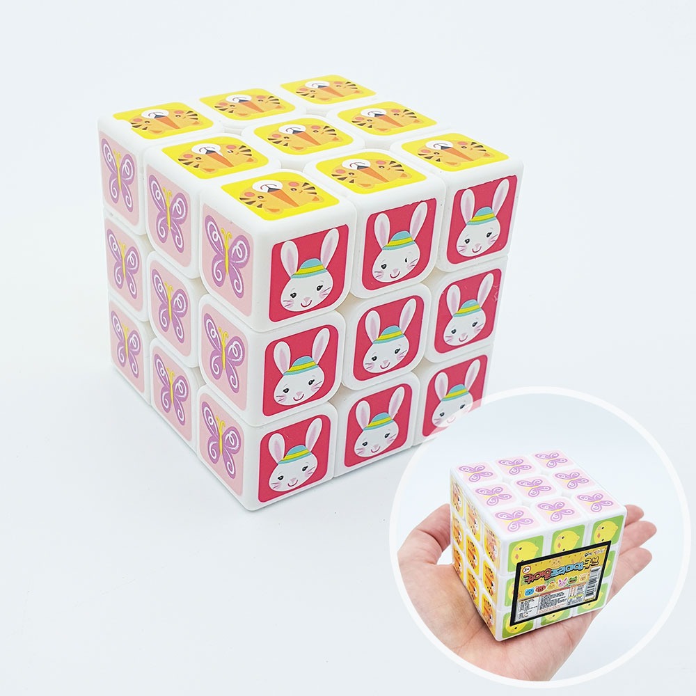 3000 귀여운 프리미엄 큐브 1개-동물그림 사각큐브 미니